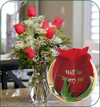 6 Red Roses - Will You Marry Me?